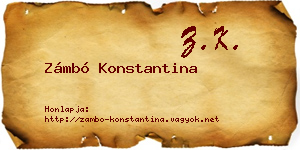 Zámbó Konstantina névjegykártya